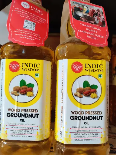 Groundnut oil Wood Pressed 1 Liter Indic Wisdom